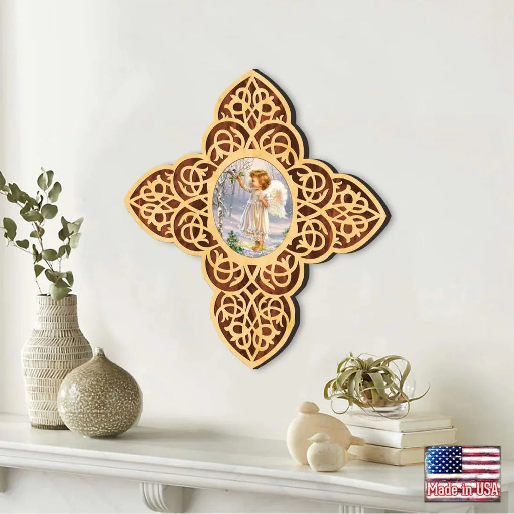 Angel Girl Filigree Wooden Cross by . Gelsinger | Inspirational Icon �cor - 88482-