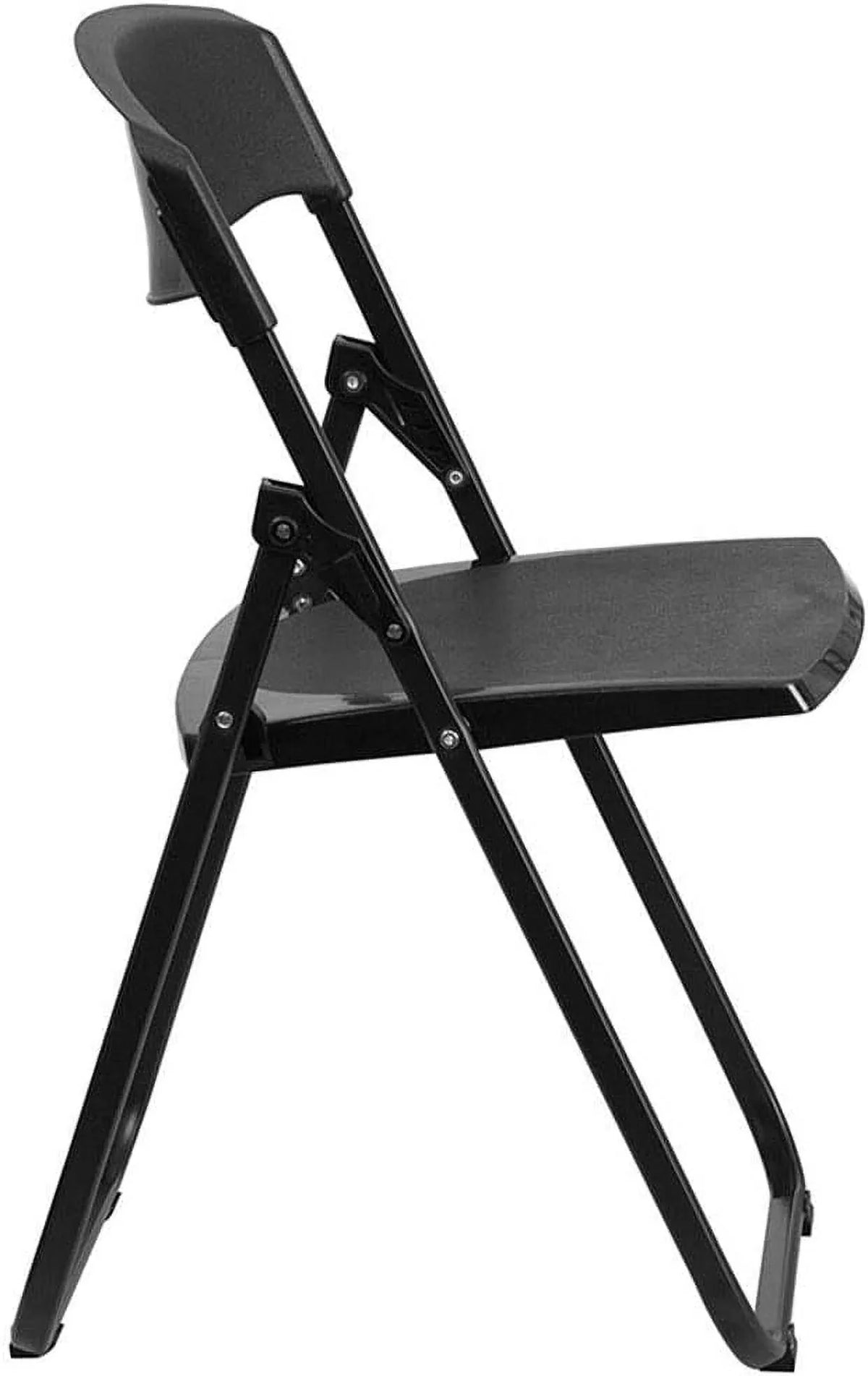 Series 500 Lb. Capacity Heavy Duty Black Plastic Folding Chair With Built-In Ganging Brackets