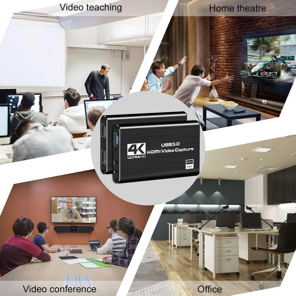 Video Capture Card,  to .0 4K 60HZ Game Capture Device Support Windows Linux   System  YouTube Twitch Streaming and Recording for  Xbox One Game Use