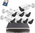 {5.0MP Two Way Audio} PoE Security Camera System, 8pcs Wired   Cameras 8 Channel  Recorder with 4TB  for Outdoor/Indoor Use
