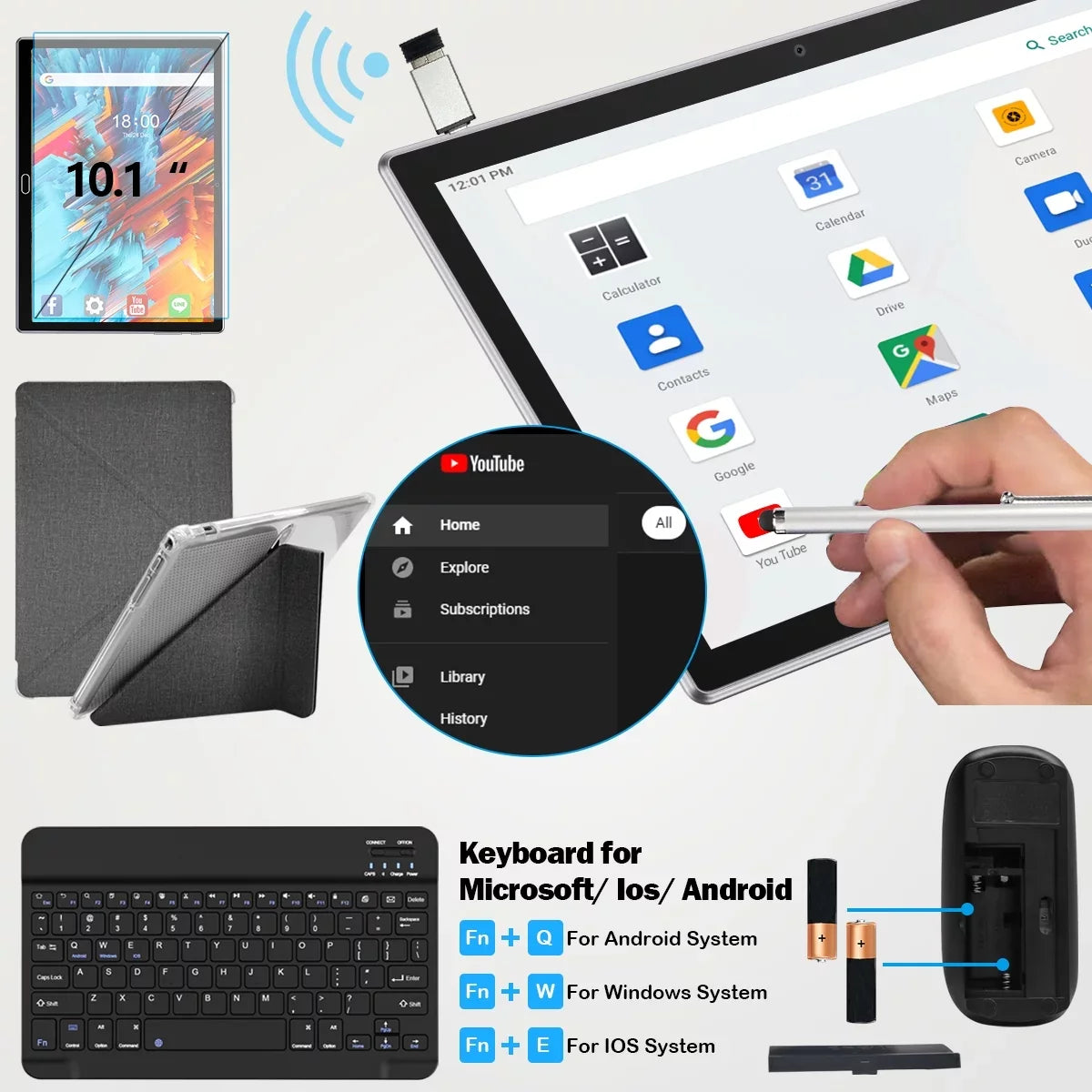 Android 11,Tablet with Keyboard,10 inch 2 in 1 Tablets,64GB (up to 128GB Expand ),6000mAh Battery,Latest 1.6GHz Octa-Core 4G Cellular Tablet ,Dual Camera,Wi-Fi,Bluetooth,,Black