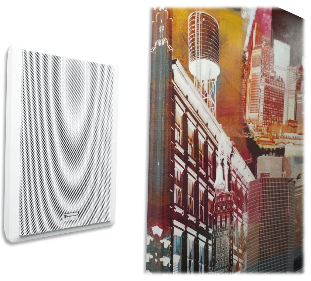 6-Zone Amp+4  White Pendant+6 Slim White Wall Speakers 4 Restaurant/Bar/Cafe