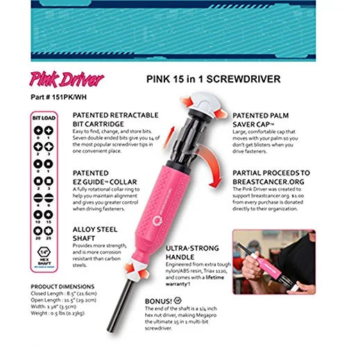 Multi-Bit Screwdriver,15-in-1,8-1/2" 151PK/-
