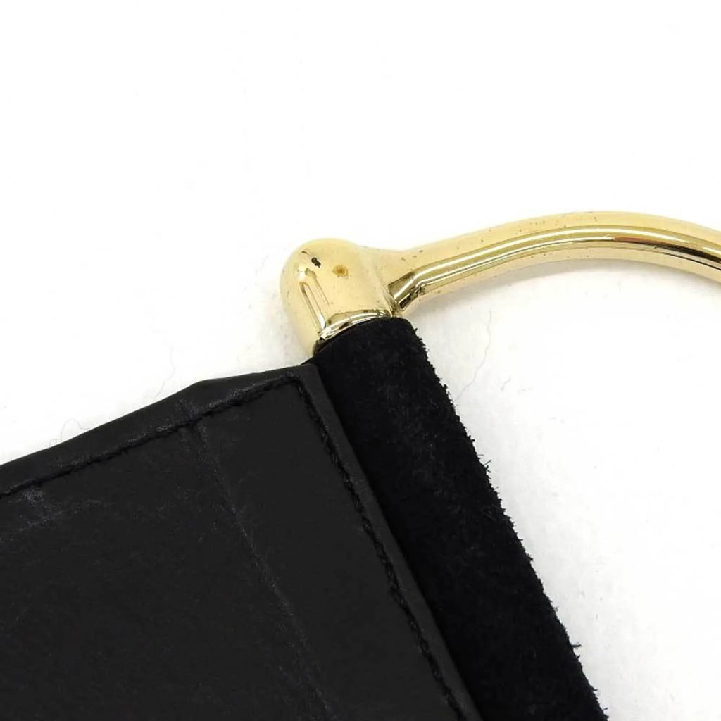 Pre-Owned Gucci  wide belt suede black gold metal fittings  waist (Good)