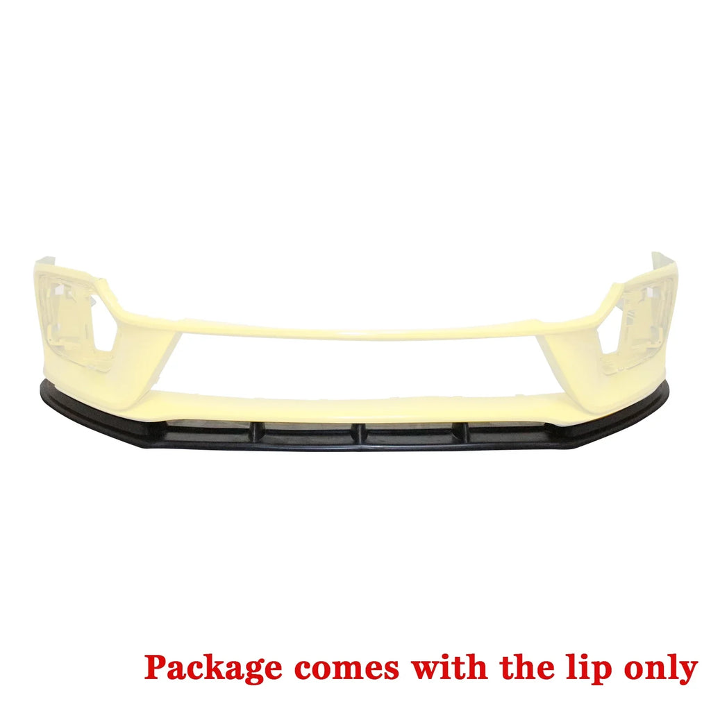 Ikon Motorsports Front Bumper Lip Spoiler Lower Air Dam Chin Splitter Added on Bodykit Replacement Compatible With 2016-2018 Ford Focus  Unpainted Black  Polyurethane 2017
