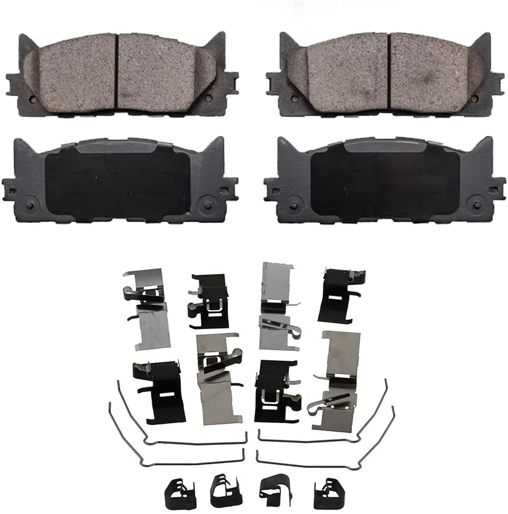 Detroit Axle - Brake Pads for 07-17 Toyota Camry 08-18 Avalon Lexus ES300h, 07-18 , 4 Ceramic Brake Pads Front & Rear 2008 2009 2010 2011 2012 2013 2014 2015 2016 2017 Replacement