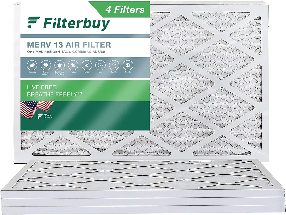 Filterbuy 12x25x1  13 Pleated   Furnace Air Filters (4-Pack)