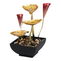 Tabletop Water Fountain Waterfall Warm Light with Circular Water  Lighted Indoor Fountain for Decoration Home Garden Farmhouse