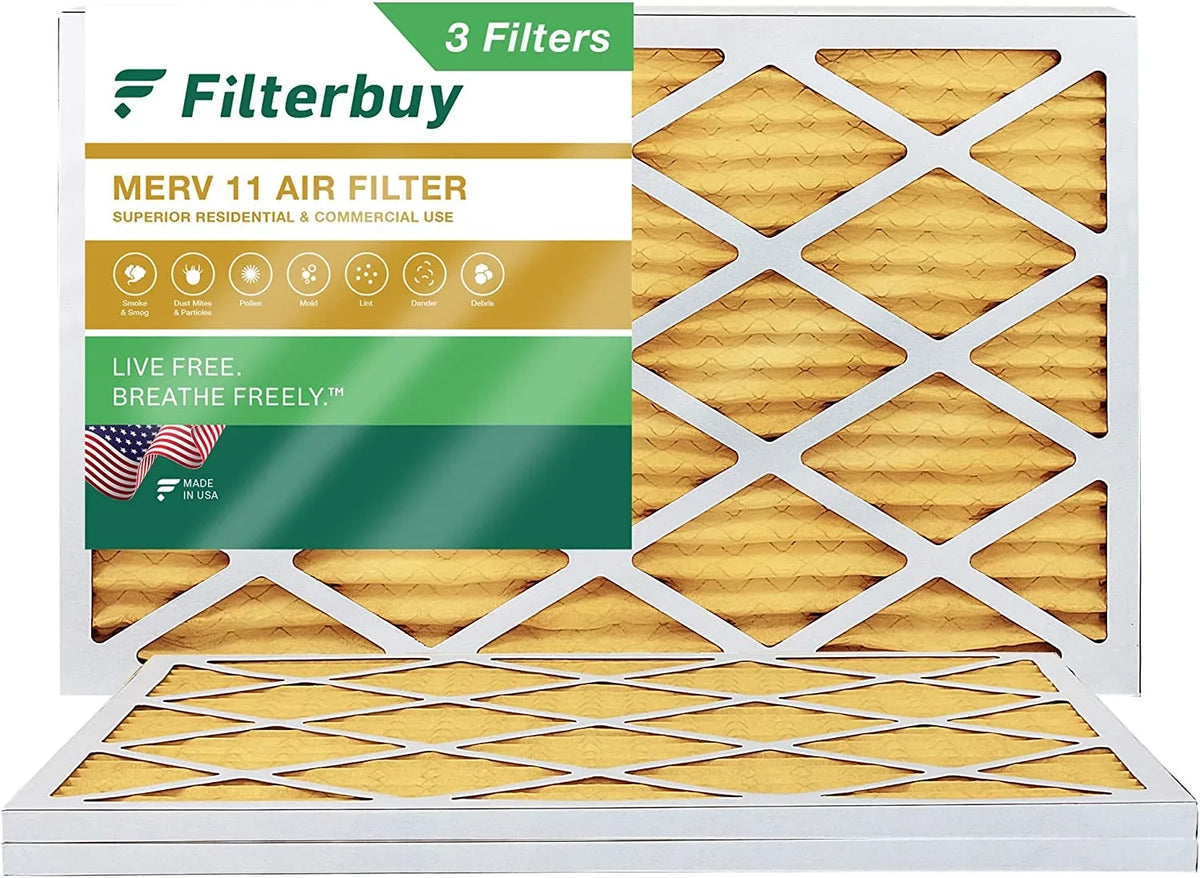 Filterbuy 20x32x1  11 Pleated   Furnace Air Filters (3-Pack)