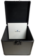 CheckOutStore Black Limited Aluminum 12"  Vinyl Record Storage Box (Holds 100 Records)