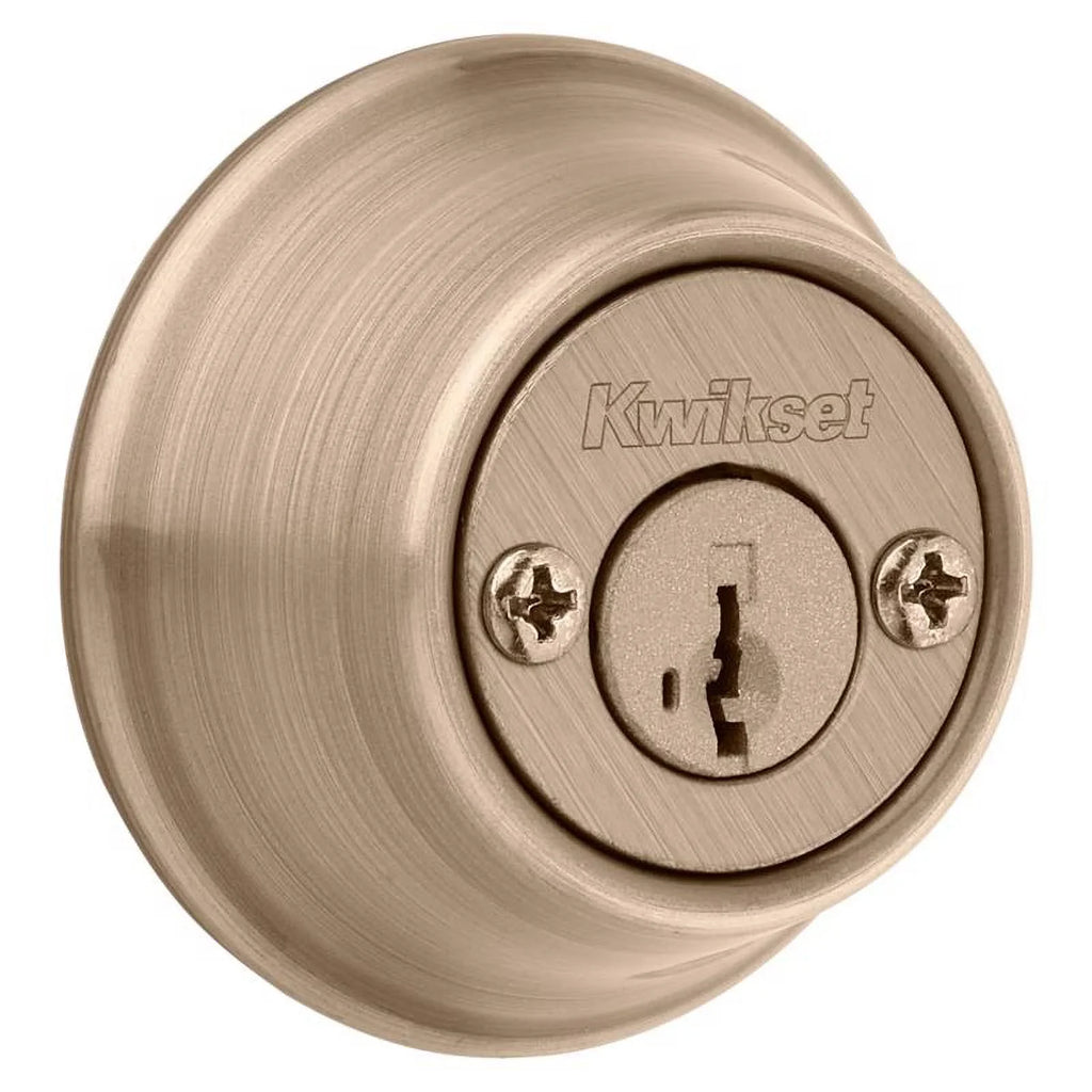 Kwikset 665 5      Security Double-Cylinder Deadbolt, Antique Brass - Quantity 1