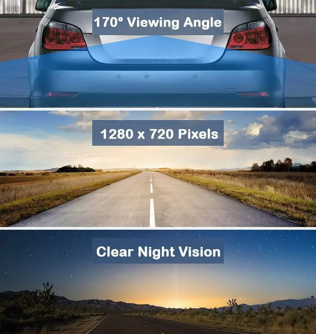 Backup Camera License Plate  Night Vision Rear View 170° Angle Waterproof Compatible with Pioneer Car Radio -100BT - -160BT  -120BT -210EX -2550NEX