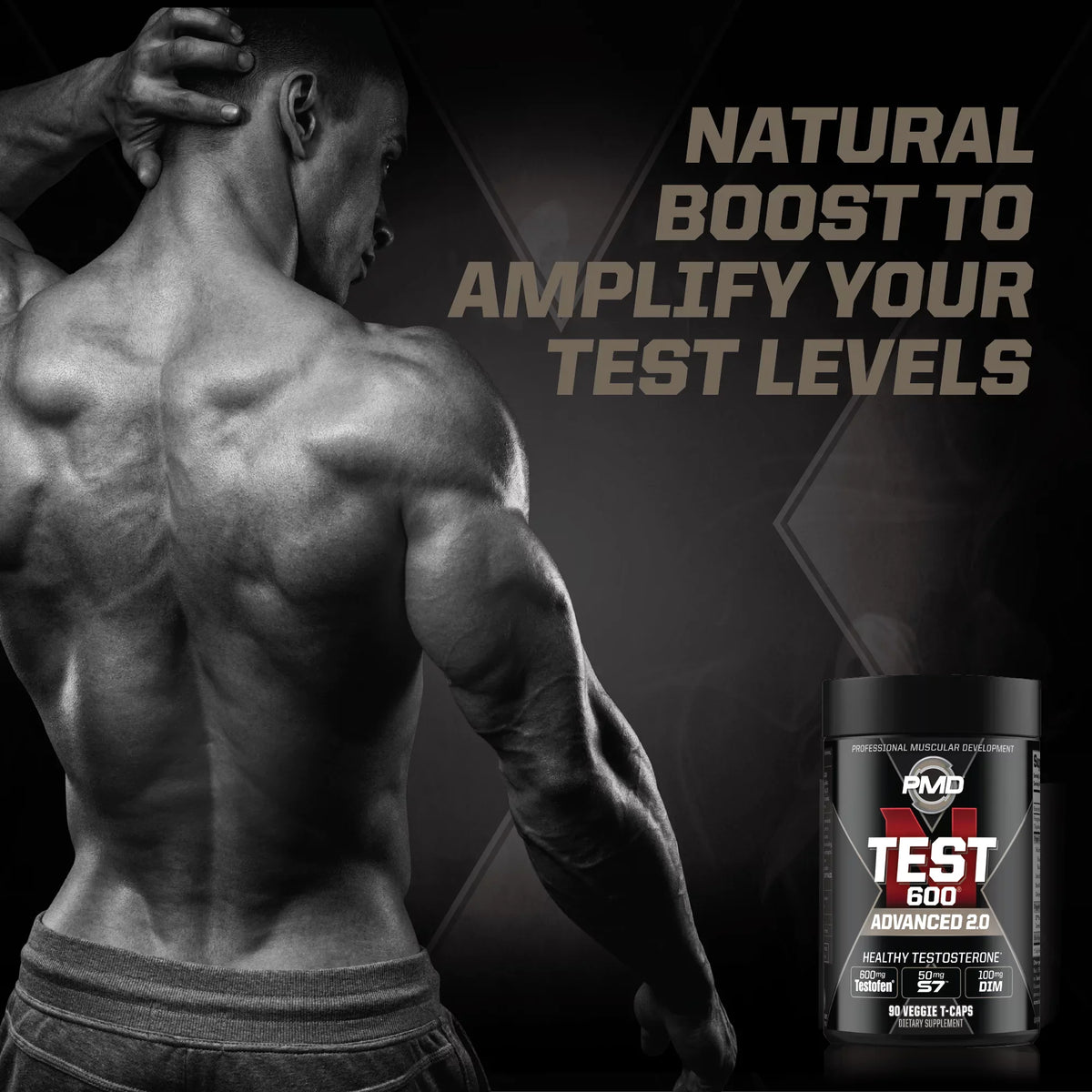 Sports -Test 600 Advanced Testosterone Booster for Men - Strong and Powerful With Testofen - Training And Bodybuilding - Lean Muscle Growth And Strength Gains - Test Boost (90 Veggie-Caps))