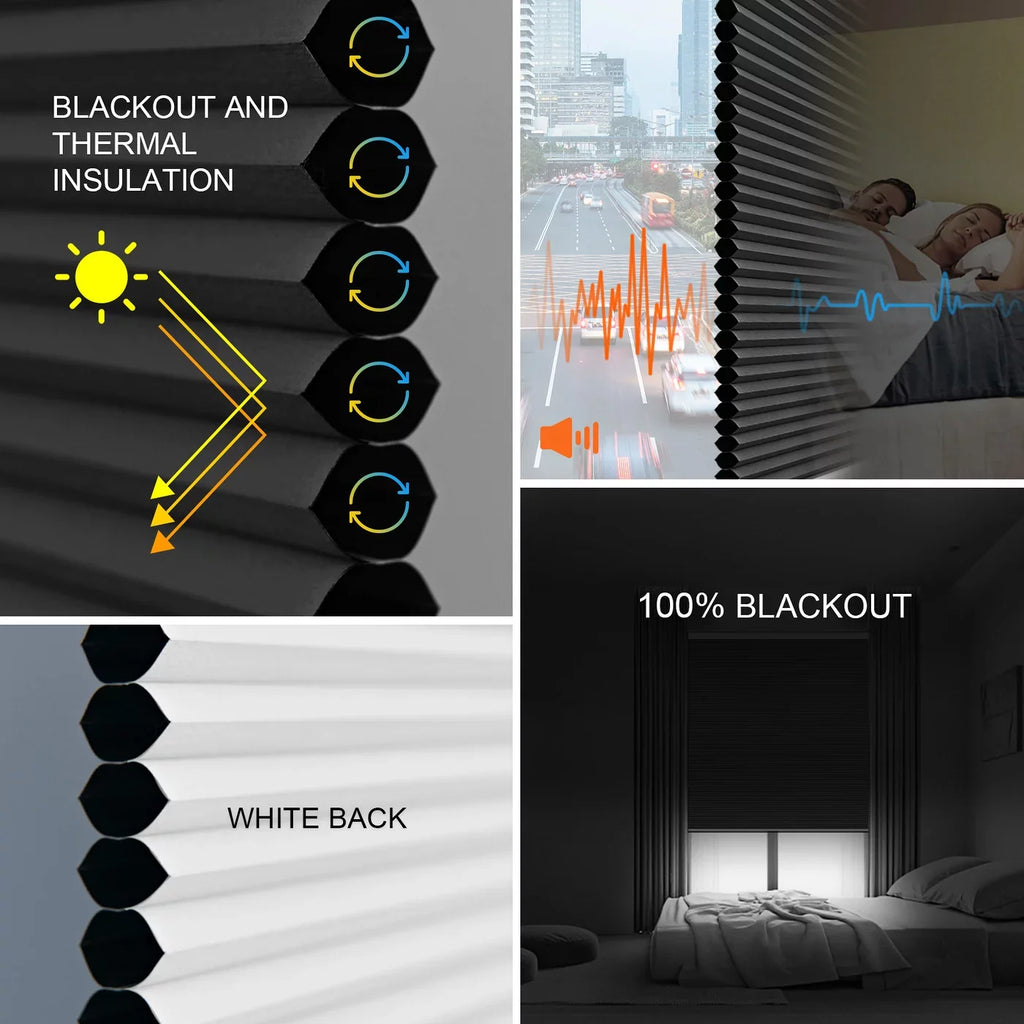Yoolax Smart Motorized Cellular Shade Remote Control Blackout Automatic Honeycomb Window Blinds(100% Blackout Carbon Grey,54" x 72")