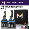 Mega Racer Hyundai Genesis     New Gen  Headlight Bulbs 6000K Cool White 12V 60W 16000LM Hyundai Genesis 2015 15 Low Beam Automotive Replacement
