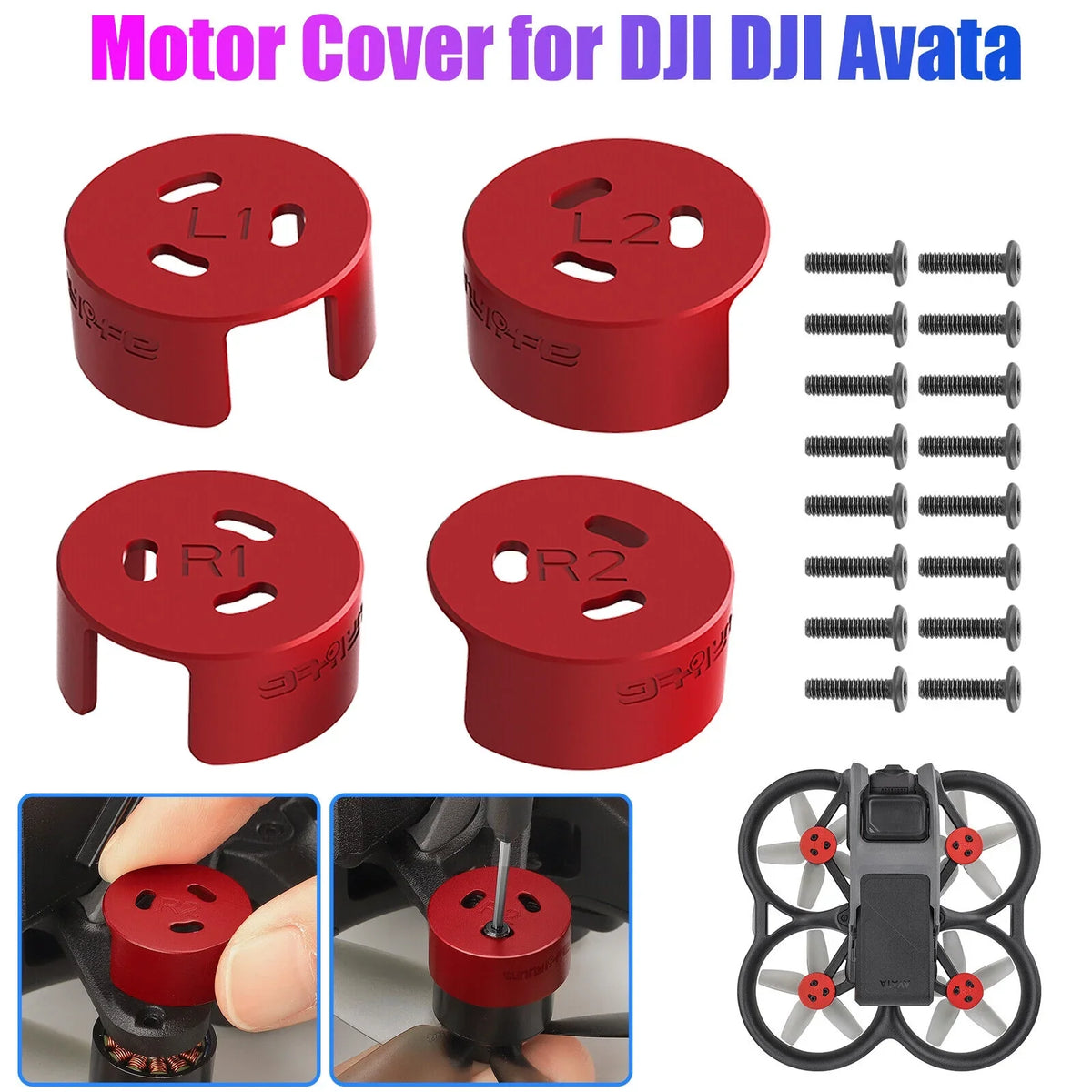 4Pcs Aluminum Motor Cover Protective Accessories for  Avata Drone Protection