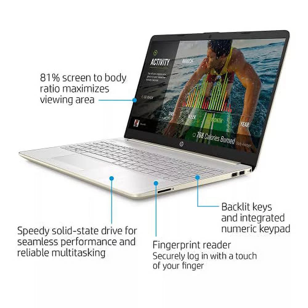 2022 15.6"  Laptop  Intel 11th 4-Core i5-1135G7 8GB   256GB NVMe  Intel Iris Xe Graphics Webcam  WiFi    - Backlit Keyboard Gold Windows 11 Pro w/ Accessories