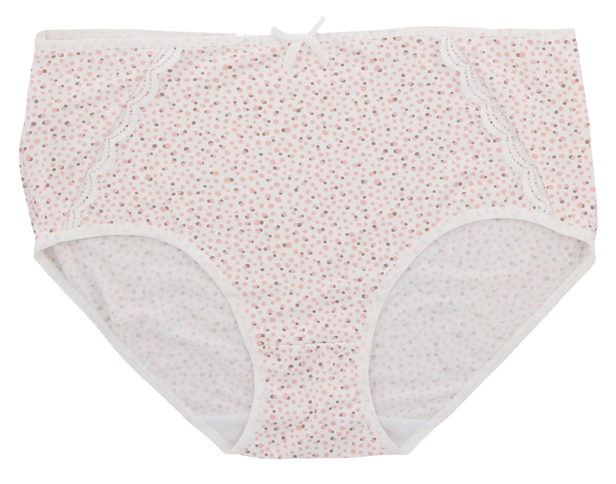 Delta Burke Intimates Women's Plus Size Sexy Classic High Rise Brief Panties (5Pr) (-Large, Pink Floral Dots)