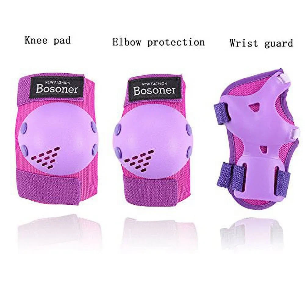 Kids/Youth Knee Pads Elbow Pads Wrist Guards Set for Years, Child Protective Gear Set for Roller Skates, Cycling,  Bike, Skateboard, Inline Skating, Scooter Riding Sports Small (3-7 years) Purple