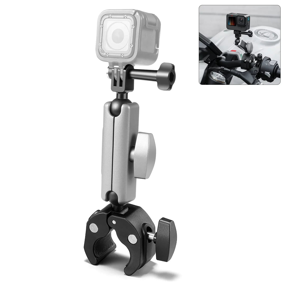 Clamp Mount, Aluminum Alloy Handlebar Adapter, Dual Rotatable Ball Head,   Hero 11/10/9/8 Compatible
