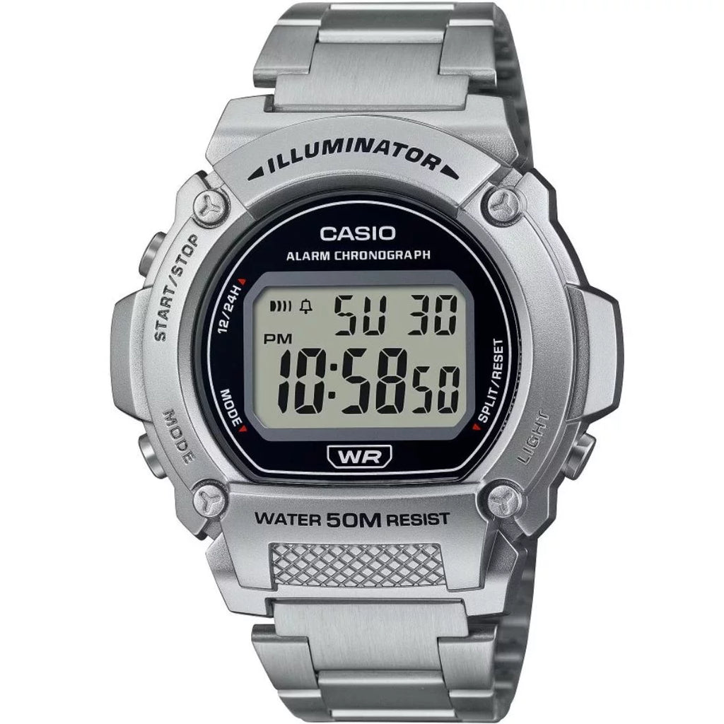 Casio Men's Digital Watch with Stainless Steel Bracelet -1AV