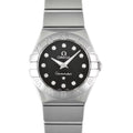 Pre-Owned Omega  Constellation 12P Diamond Index  Women's Quartz Watch Black Dial 123.10.24.60.51.001 (Good)