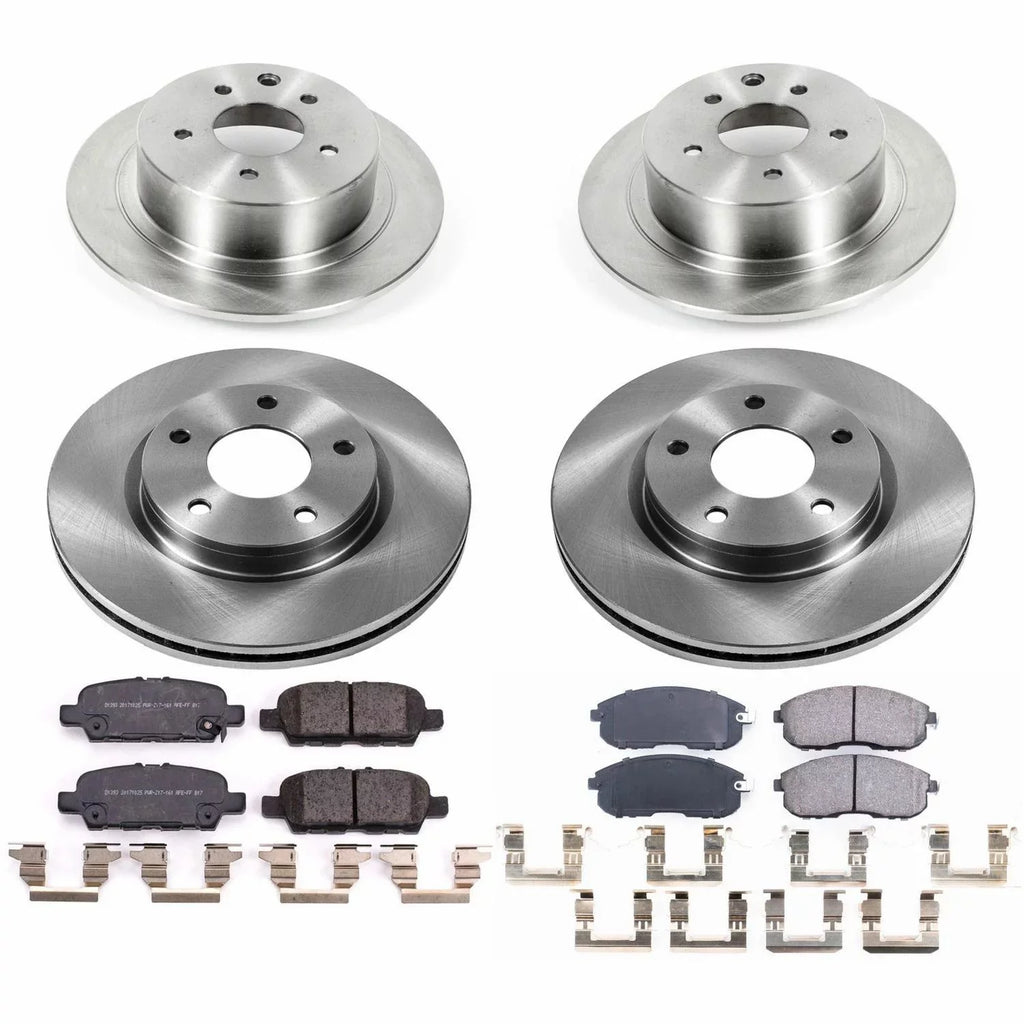 Power Stop Front and Rear Stock Replacement Brake Pad and Rotor Kit  Fits 2019 Nissan Sentra