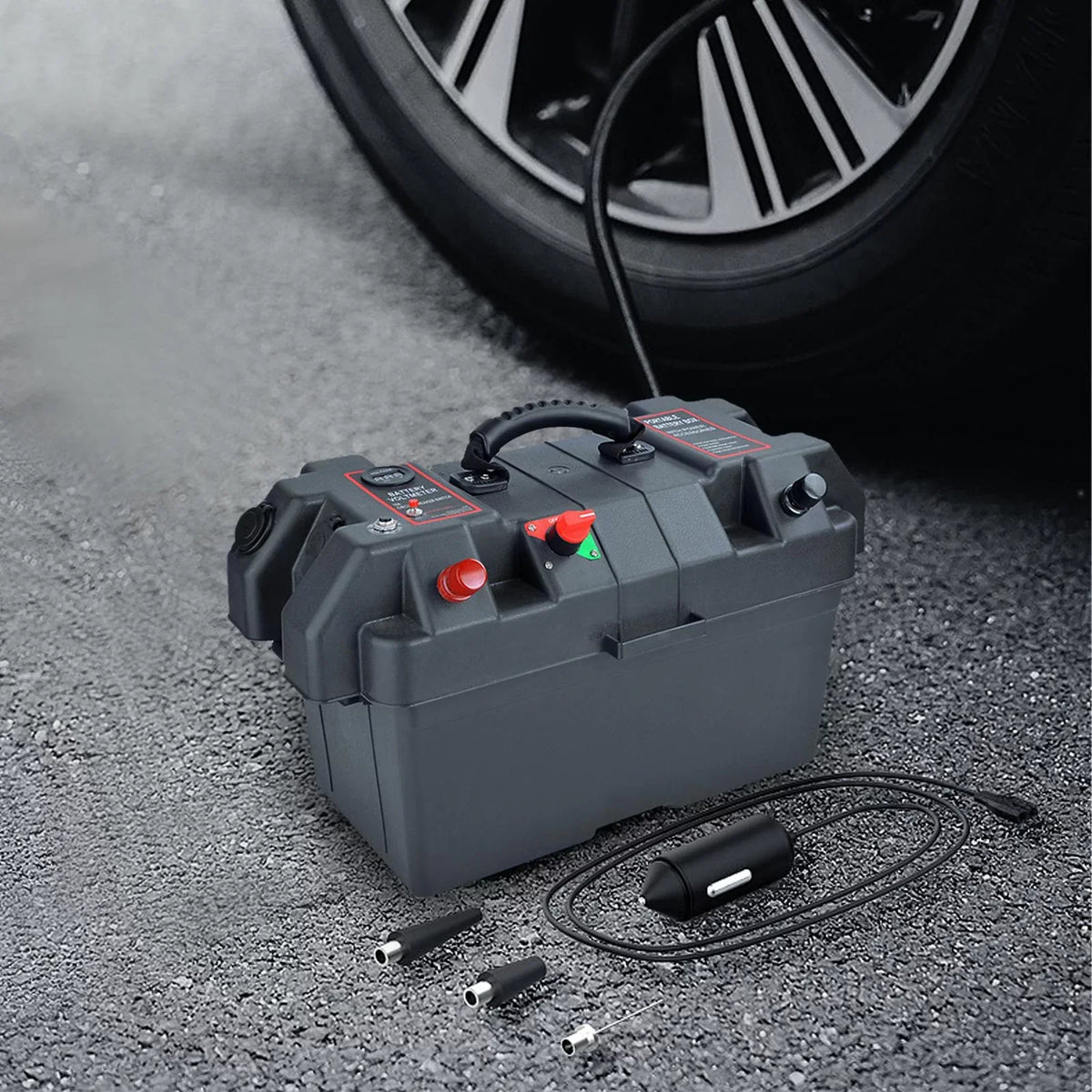 Battery Box Trolling Motor Battery Box Waterproof Dual  Ports Motor Battery Box Batteries Carrier for   Car Trailer Travel