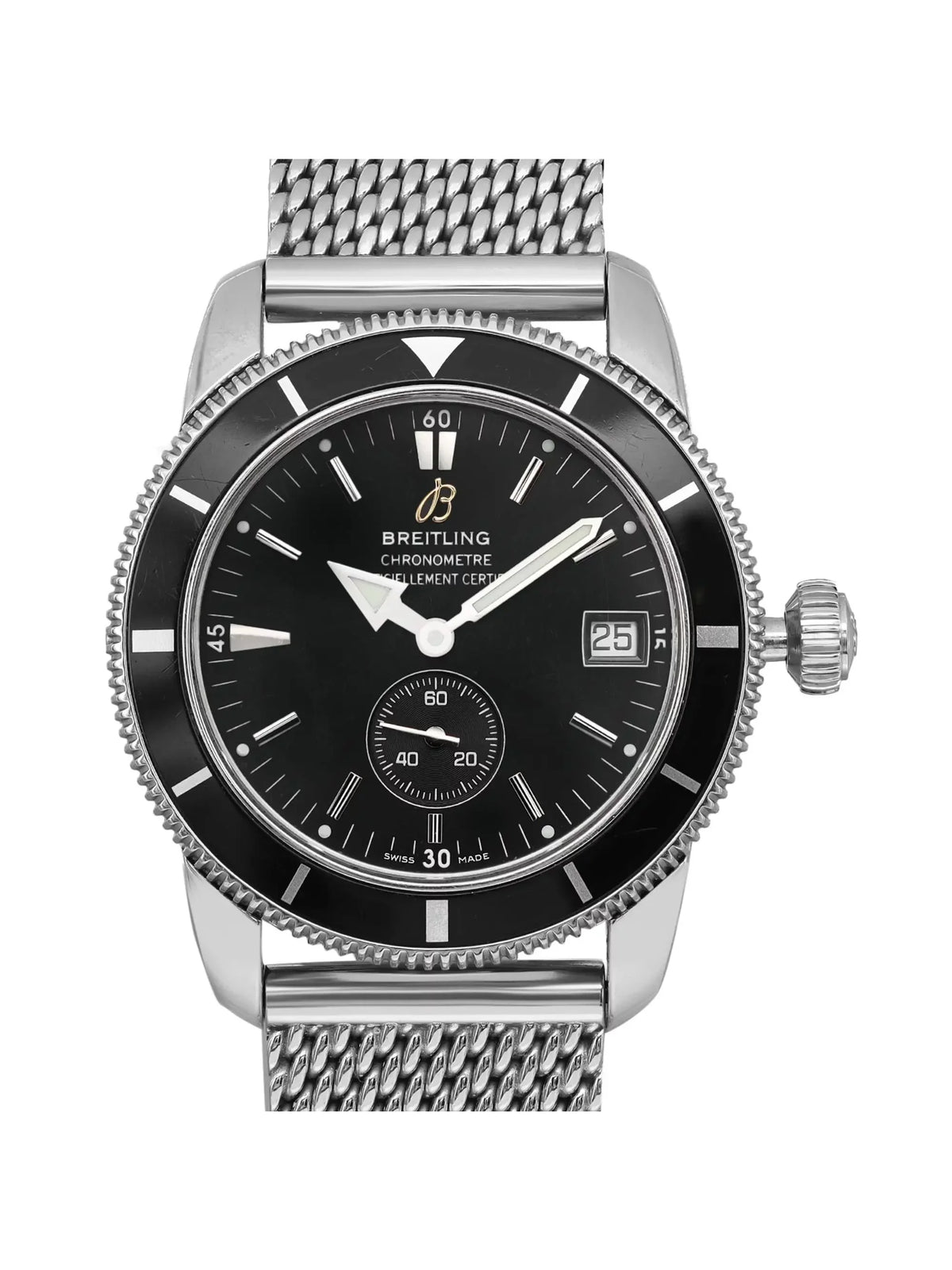 Breitling SuperOcean Heritage 38mm Steel Black Dial Mens Watch -
