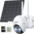3G/4G  Cellular Security Camera Wireless, Outdoor, Solar Powered, 2K , 360° , No WiFi Surveillance Camera, Color Night Vision, &64GB  Card Included