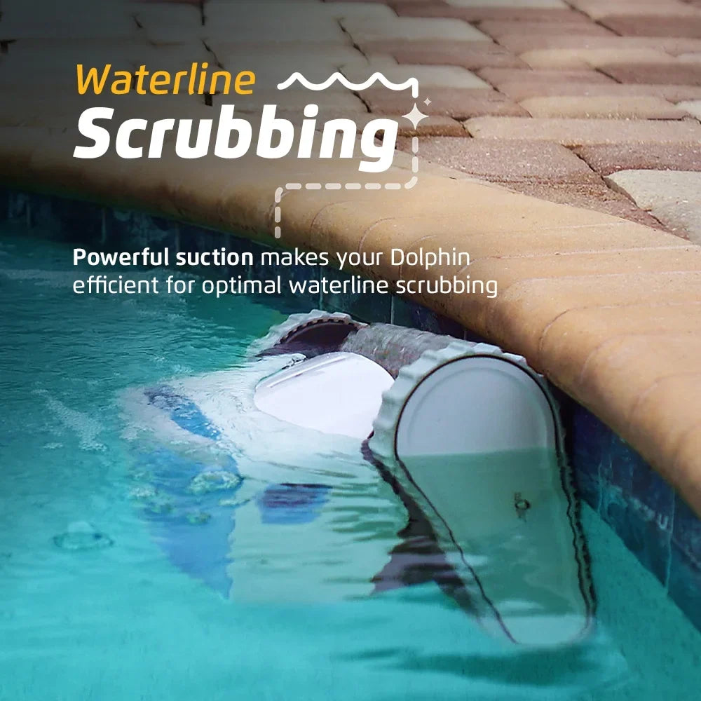 Dolphin Proteus  Robotic Pool Vacuum Cleaner — Wall Climbing Capability — Powerful Waterline Scrubbing — Ideal for All Pool Types up to 50  in Length