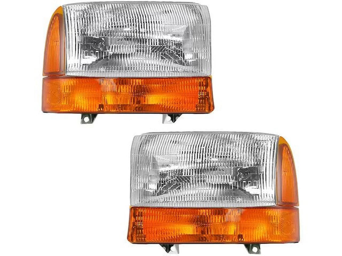 Headlight and Cornering Parking Light Kit - 4 Piece - Compatible with 1999 - 2000 Ford -350 Super Duty