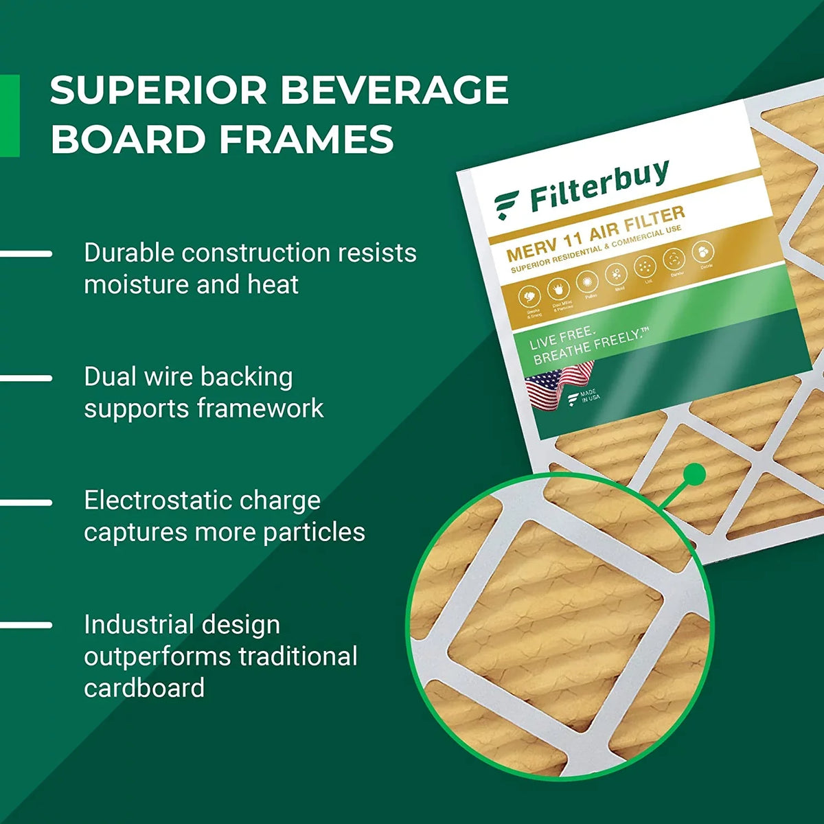 Filterbuy 20x21x5  11 Pleated   Furnace Air Filters for Lennox  / -23 (2-Pack)