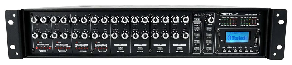 4-Zone Matrix Multi Room 70v Audio System w/ (10)  Black Ceiling Speakers