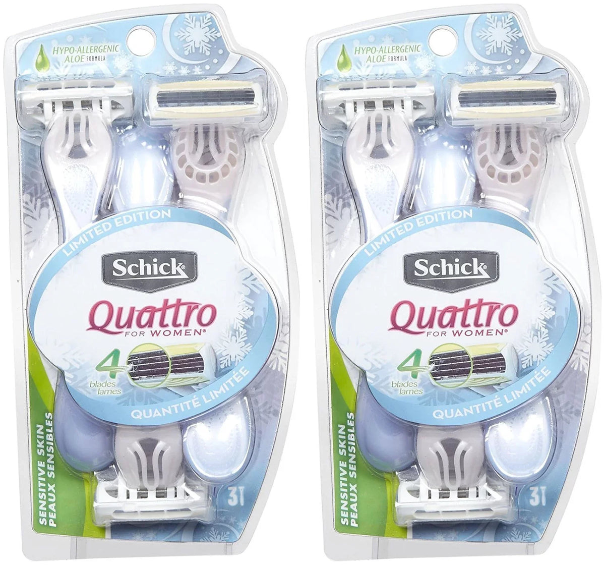 Schick Quattro Quattro For Women Sensitive Skin Disposable Razor - 3 Ct - 2 Pk