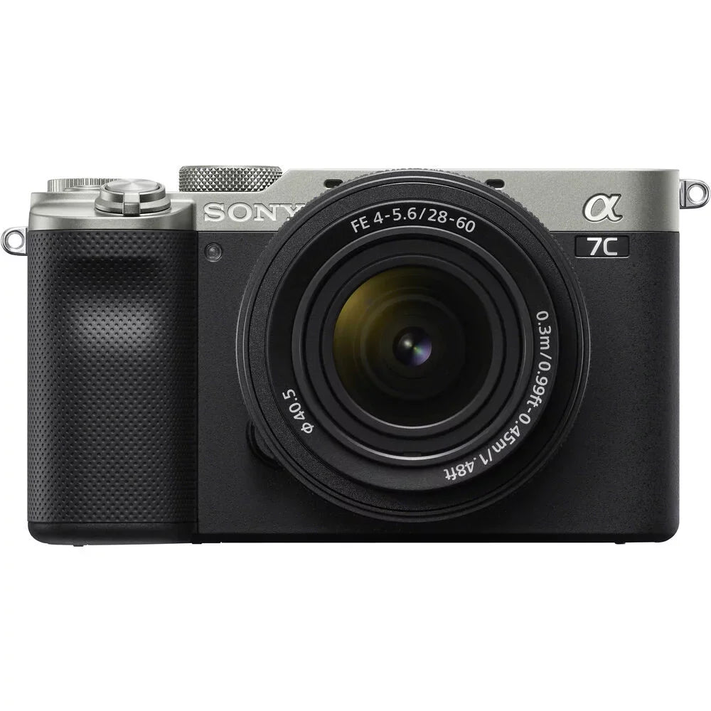 Sony a7C Mirrorless Camera (Silver) with 28-60mm Lens+24mm f/2.8  Lens +Flash- Kit