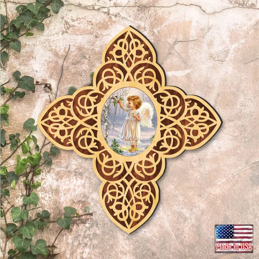 Angel Girl Filigree Wooden Cross by . Gelsinger | Inspirational Icon �cor - 88482-