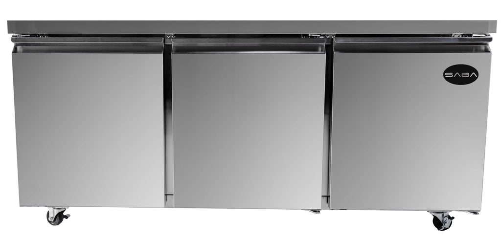 Heavy Duty Commercial 72" Three Door Undercounter Refrigerator