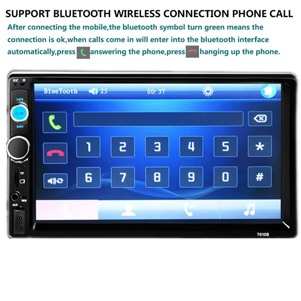 Polarlander Double Din Car Stereo Car Audio 7-inch  Touch Screen Car radio Player Bluetooth with Multimedia     /4/3 Mirror Link Function
