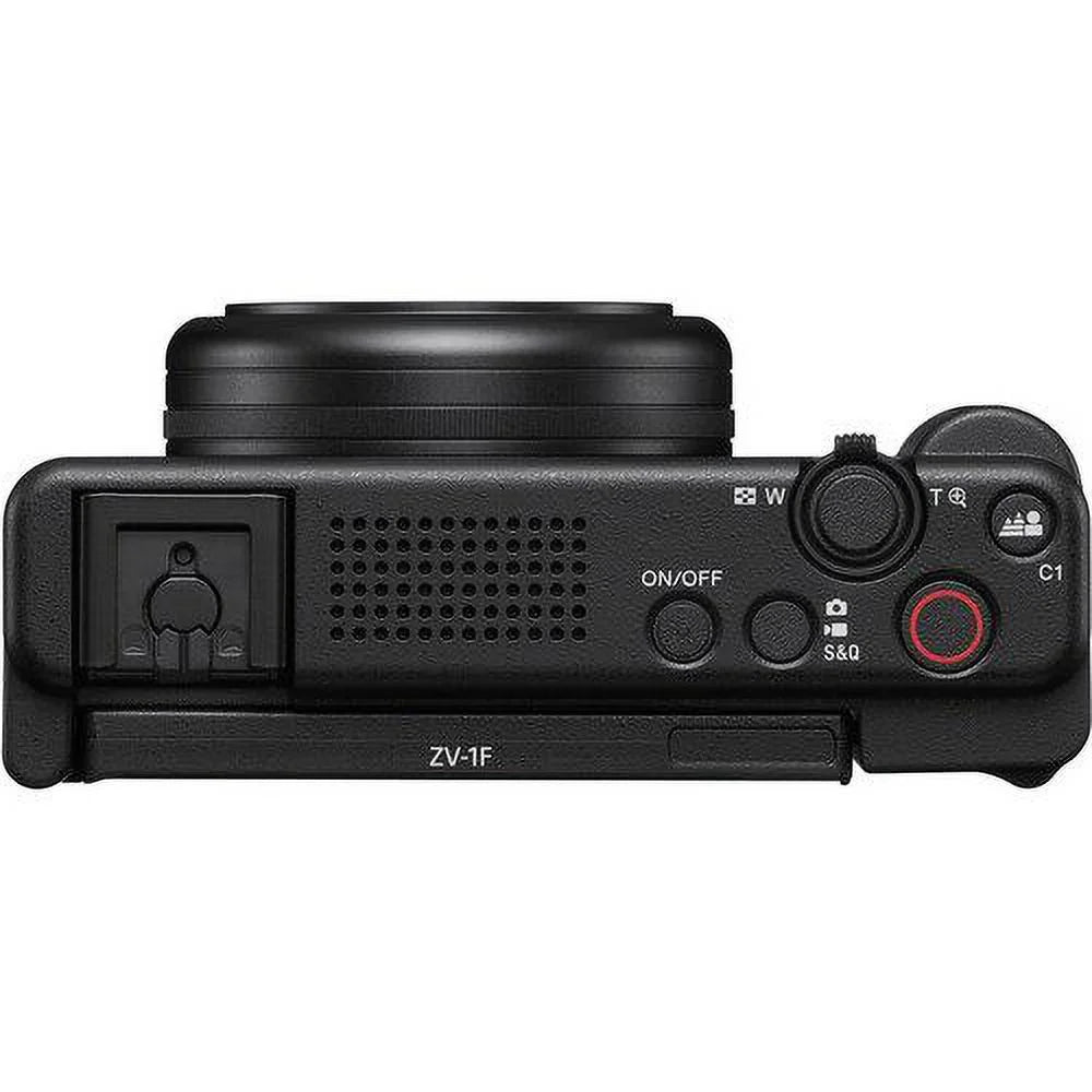 Sony -1F Vlogging Camera (Black) with 2 Pack SanDisk 64GB Memory Card + Tripod + Case + ZeeTech Accessory Bundle