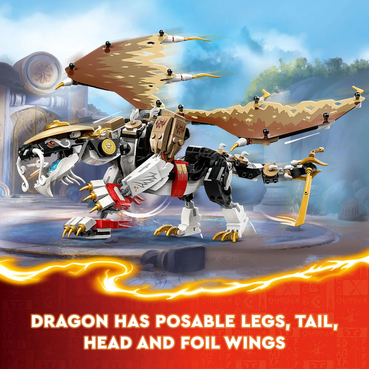 Egalt the Master Dragon Action Figure, Hero Toy Battle Set with 5 Ninja Minifigures for Group or Independent Play, Dragon Toy Gift Idea for Boys and Girls Ages 8 and Up, 71809