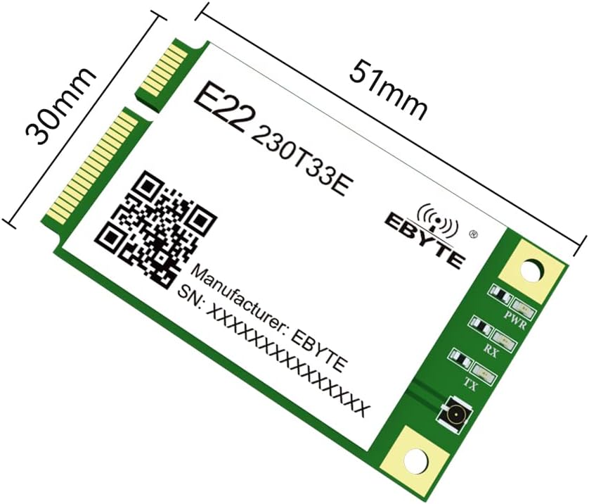 Lora Wireless Module 230MHz -230T33E 33dbm 16km Mini Pci-e    Serial Port    Relay Networking