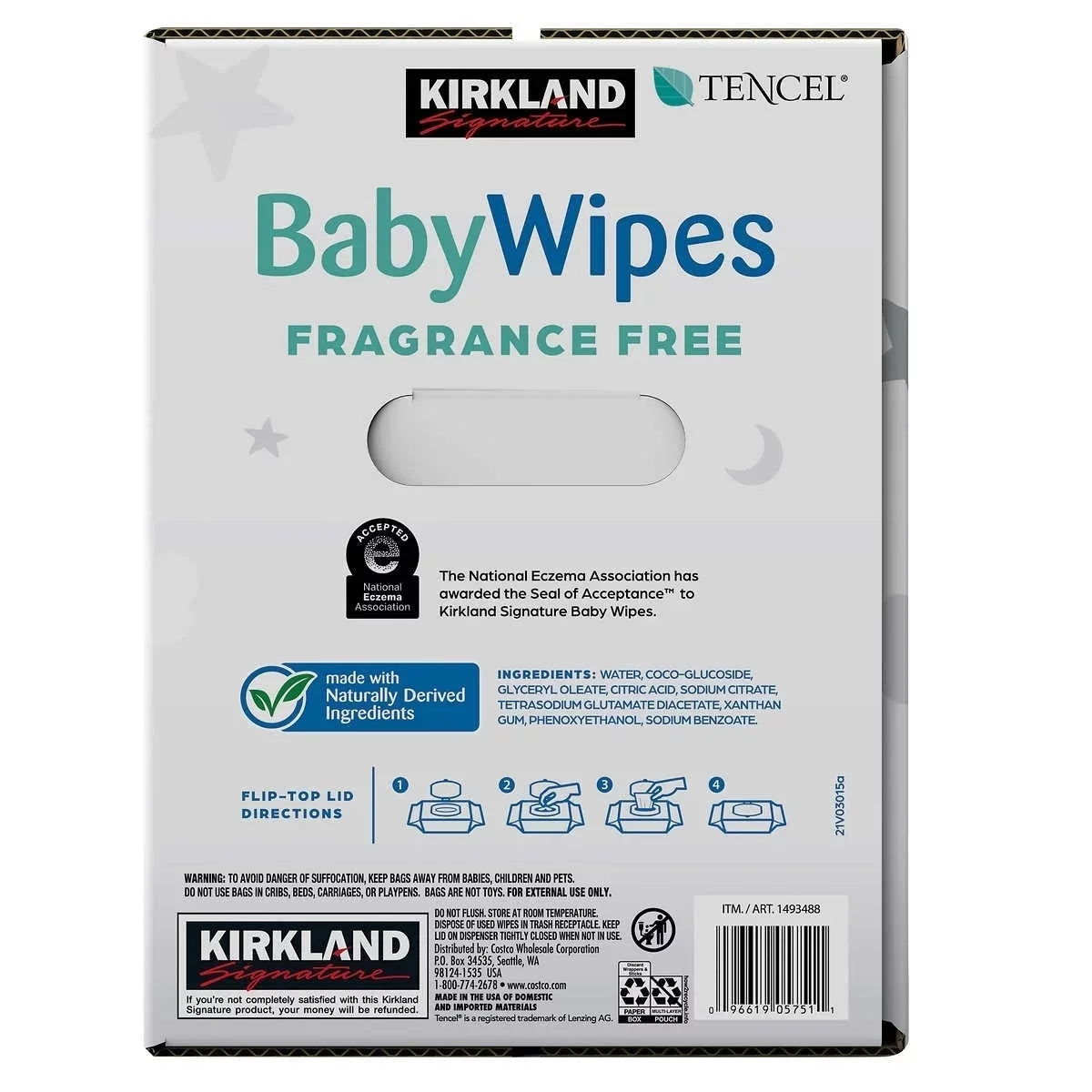 Kirkland Signature Baby Wipes Fragrance Free 900 Count