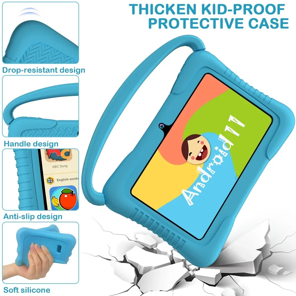 Antemper Kids Tablet,7 inch Tablet,32GB  Storage,Kids Learning Tablet,Toddler Android 11 Tablet with Bluetooth,Wifi,Parental Control,Dual Camera,Google Play,Youtube Netflix Hulu,Blue