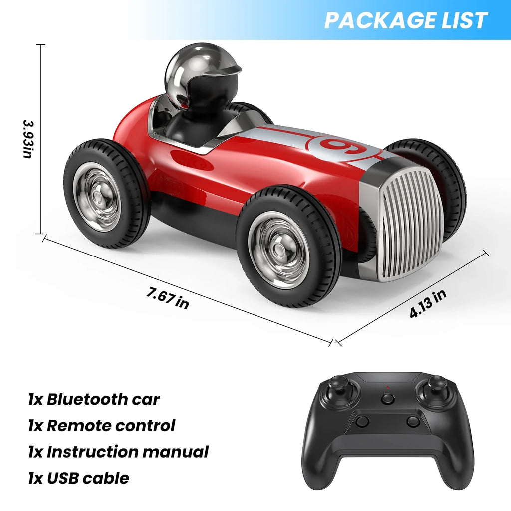 Remote Control Car with 2.4GHz Wireless Bluetooth Speaker 2 Speed Mode Fast  Car for Kids  Trucks Music  Stunt Car Toys for Boys Girls Gifts, Red