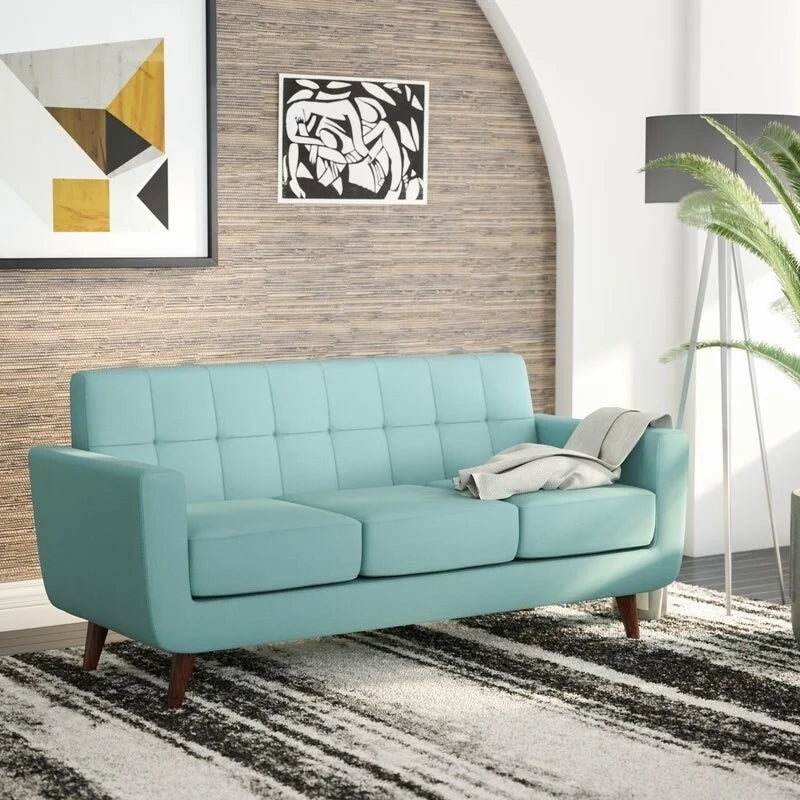 Pride Furniture .. Pride Furniture Grace Rainbeau Linen Upholstered Tufted Mid-century Sofa Payne' Grey