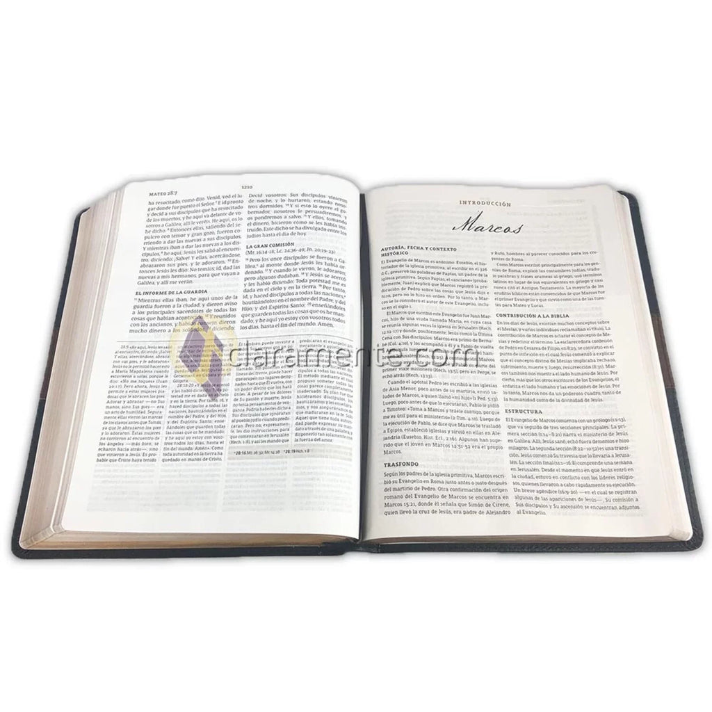 1960 Biblia de estudio Spurgeon, negro/marrón símil piel (Hardshield)