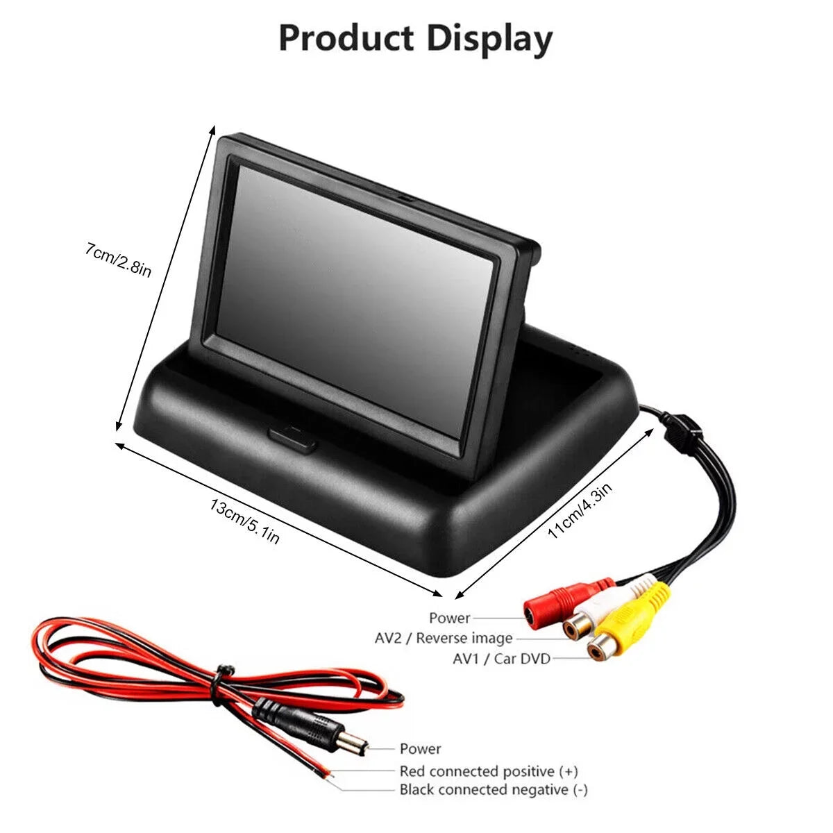 Wireless Car Portable Backup Camera Rear View  Parking System Night Vision+ 4.3 Monitor