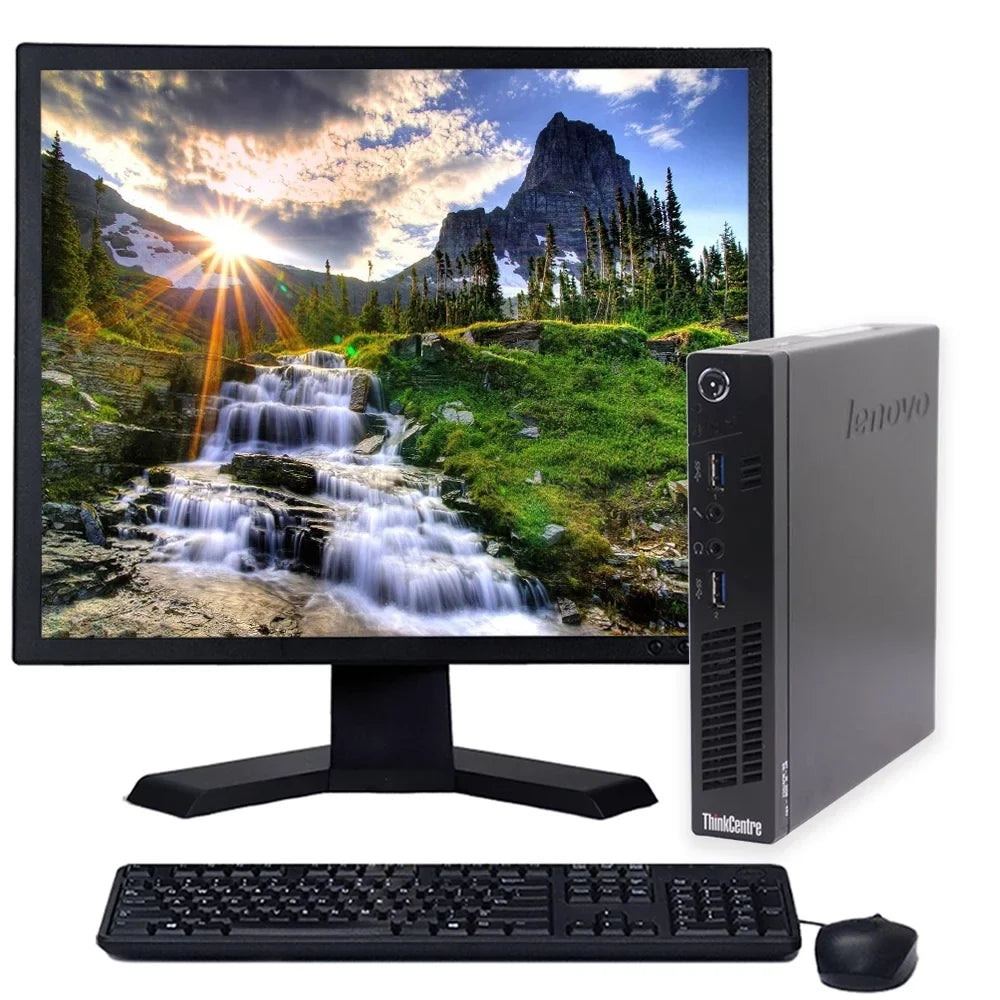 Lenovo ThinkCentre  Micro Desktop Computer Intel Core i5 2.9GHz 8GB  1TB  Keyboard and Mouse Wi-Fi 19"  Monitor Windows 10