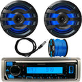 Kenwood - Single  Marine/MotorSports SiriusXM Ready  Bluetooth Digital Media Receiver, 2x 6.75" 2-Way 260 Watts Max Power Marine Black  Speakers, Antenna, Speaker Wire